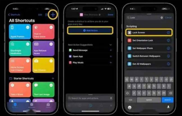 文登苹果14锁屏维修店分享iPhone14升级iOS16.4后如何创建锁屏快捷方式 