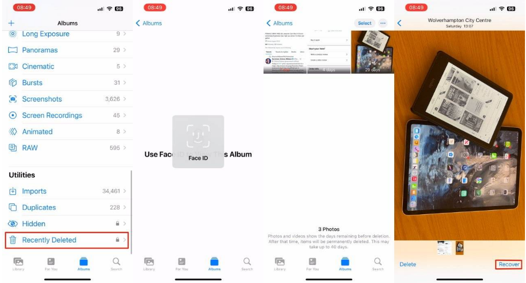 文登苹果14维修分享 iPhone14 上恢复已删除的照片 