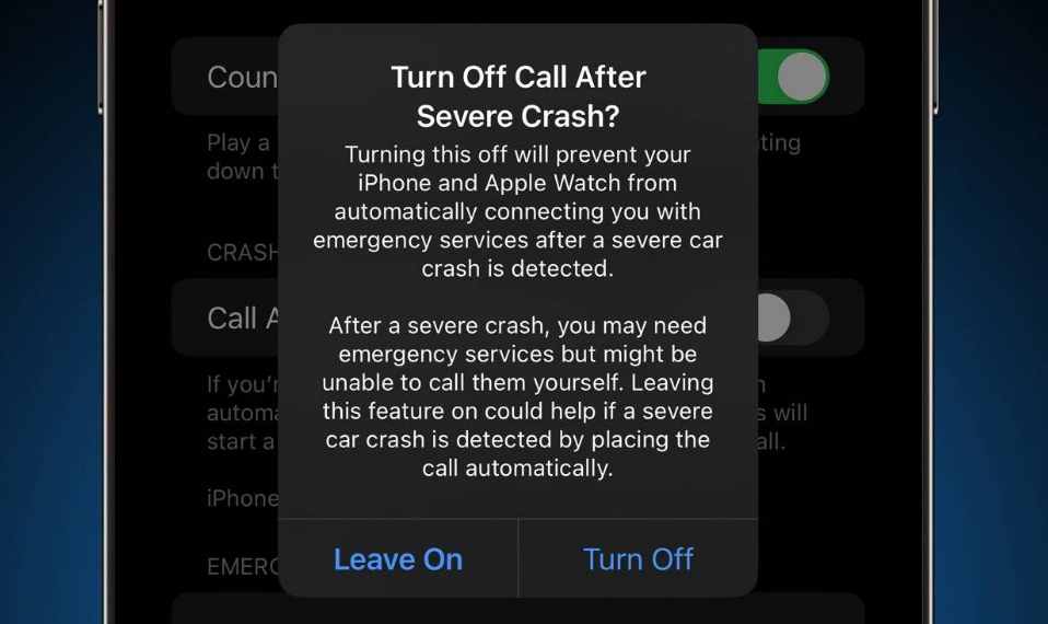 文登苹果14维修分享 iPhone 14 和 Apple Watch 上关闭崩溃检测 